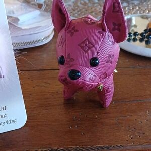Pink Designer Dog Keychain